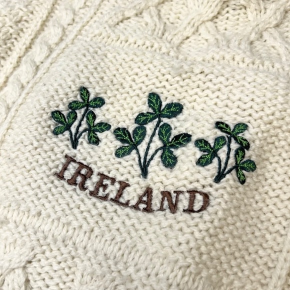Vtg Western Island Sweater Company Ireland Ivory Wool Sweater Child Age 6/7 Yrs - Picture 2 of 16